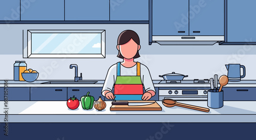 Woman Preparing Food in a Modern Kitchen A Simple Guide to Culinary Delights