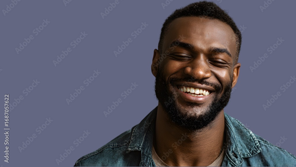 Obraz premium happy man on grey background 