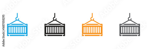 Four Shipping Containers Ready for Lifting