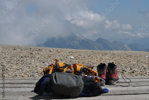 hiking in the mountains