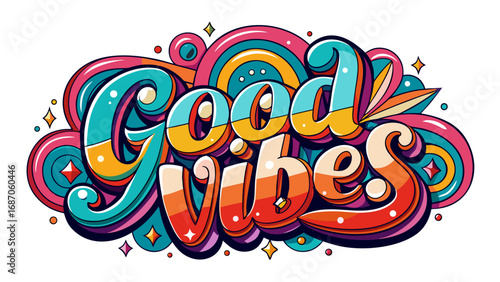 Good Vibes – retro, colorful, playful style