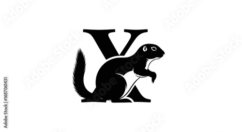 Tableau sur toile Capital Letter V Shaped as a Ground Squirrel.