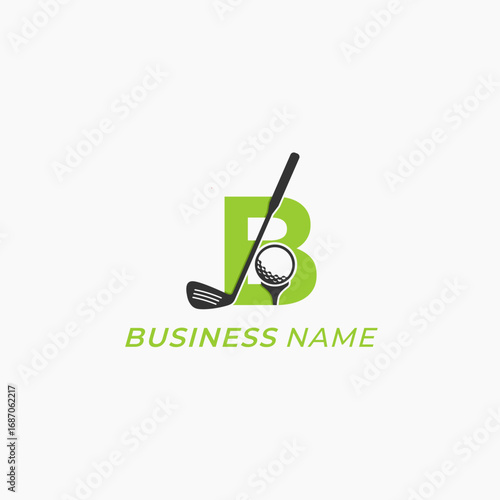 design logo creative letter B and golf