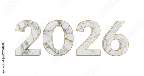Elegant marble texture numbers 2026 celebrating new year future prospects festive celebration year vector