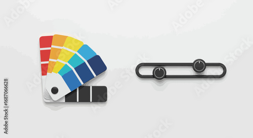 Color palette and slider adjustment for graphic design applications illustration