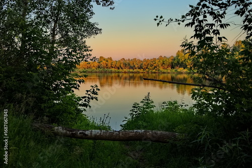 Wallpaper Mural Summer evening on the Belaya River. Torontodigital.ca