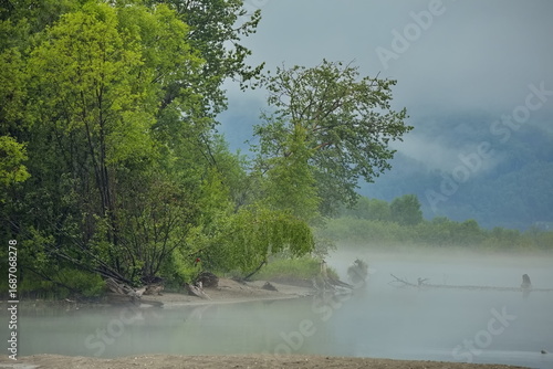 Wallpaper Mural Fog on the shore of Lake Baikal. Torontodigital.ca