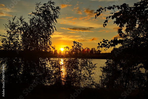 Wallpaper Mural Evening on the shore of Lake Churapcha. Torontodigital.ca