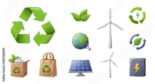 set of ecology icons