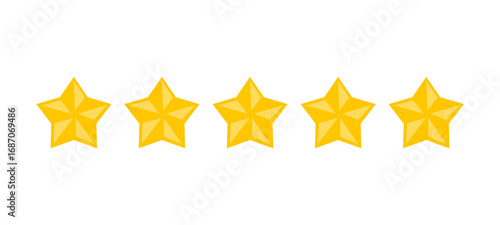 Five yellow stars align to represent a top rating.