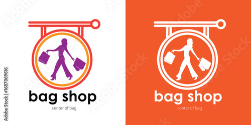 bag shop logo design for graphic designer or web developer