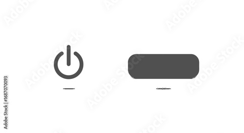 Minimalist Power On and Off Switch Icons on a Clean White Background Illustration