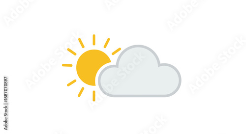 Simple graphic depicting a partly cloudy day with sun and cloud together