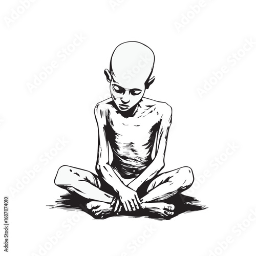 illustration of a skinny child