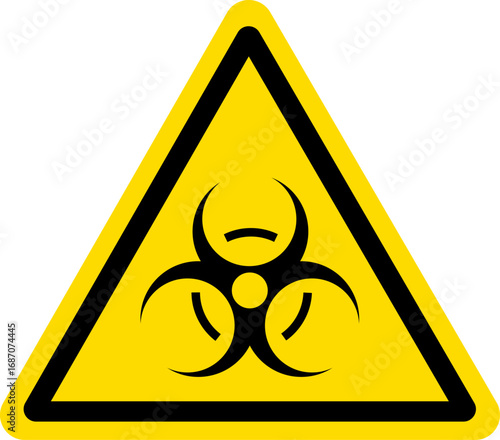 Yellow Biohazard Warning Sign with Symbol Vector Illustration Design
