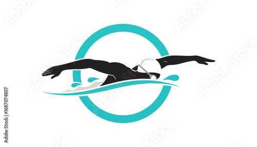Swimming illustration graphic design