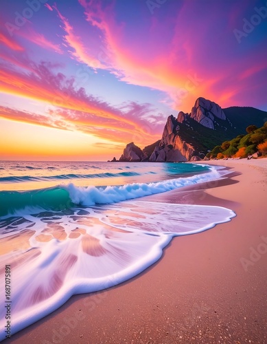 Stunning sunset over a beach (1)