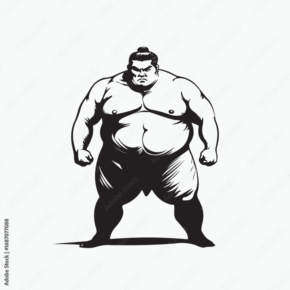 Fototapeta premium vector illustration of a cartoon sumo