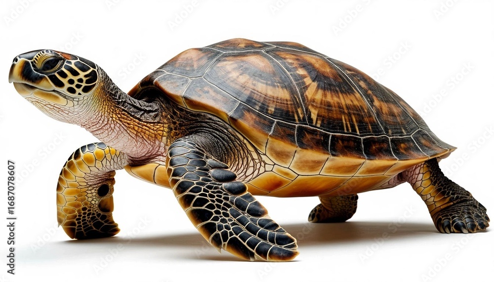 Fototapeta premium Sea Turtle on White Background