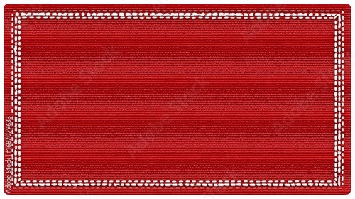 Red Rectangular Fabric Patch with White Border