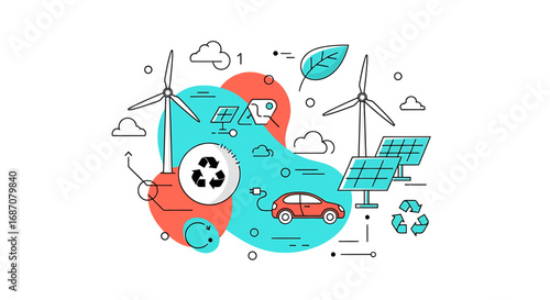A sustainable future design, renewable energy integration and technology harmony