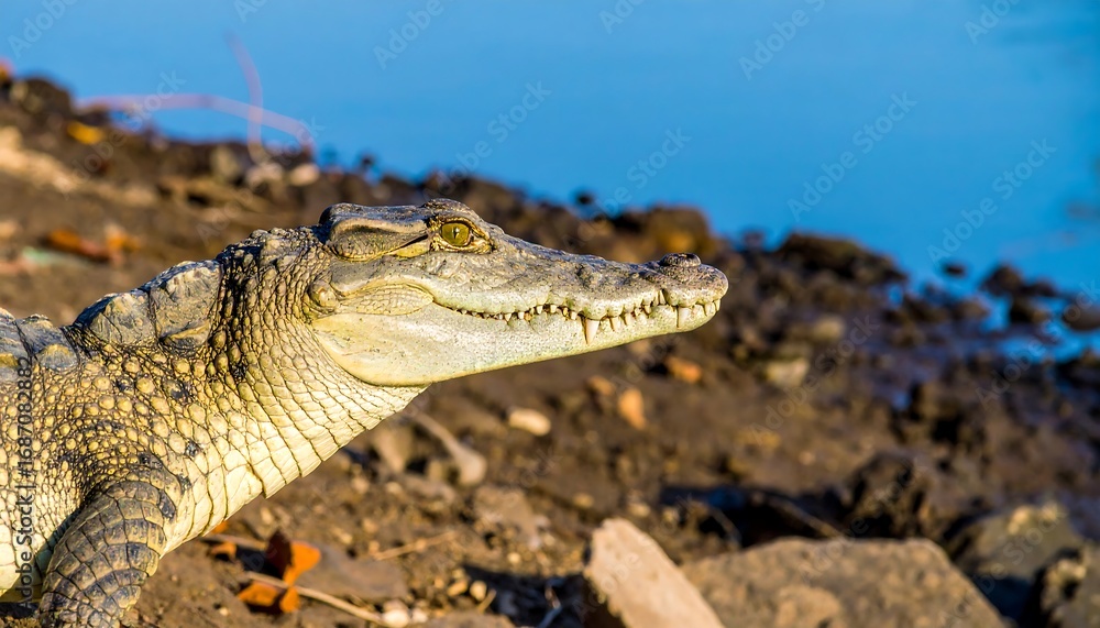 Fototapeta premium Close-up of a young crocodile
