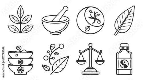 Holistic Health Icons - Natural Remedies and Balance.