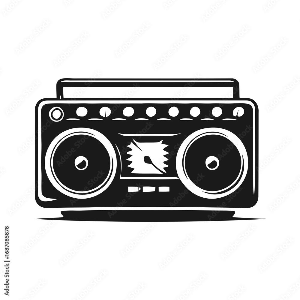 Fototapeta premium Retro Transistor Radio Machine Isolated