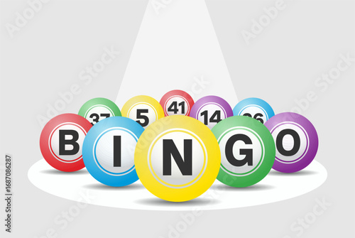 Bingo lottery balls letters isolated on white background. Bingo lottery game balls. Vector stock