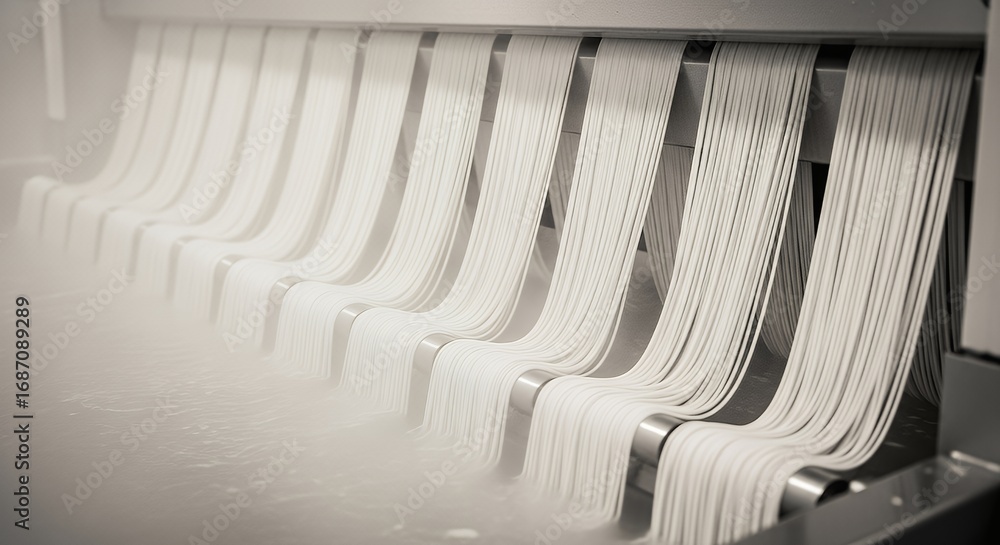 Fototapeta premium High-speed Paper Printing Machine Producing Sheets in Industrial Setting