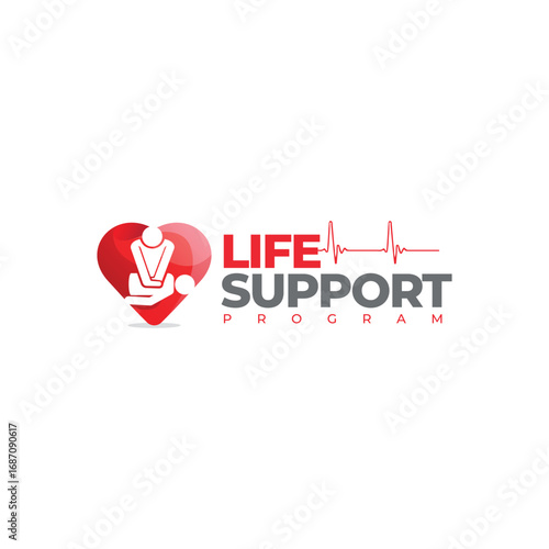 CPR logo, Medical resuscitation Vector, Life Saving, Heart Pulse logo, cardiopulmonary resuscitation, CPR icon isolated on white background vector illustration.