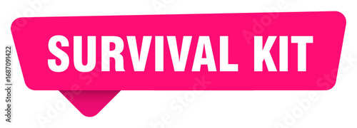 survival kit magenta sticker isolated on transpatent background. survival kit sign