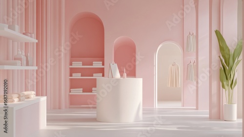 Modern Pink Retail Space
