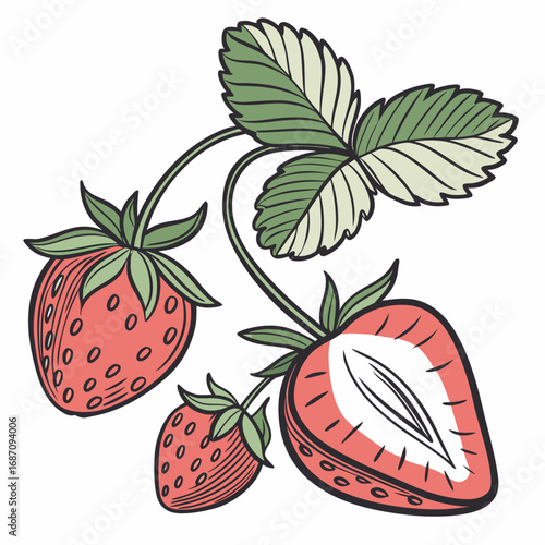 Sweet Strawberries A Vector Illustration of Fresh Fruit