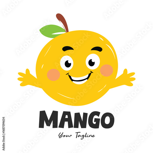 Mango logo  flat illustration design mascot 