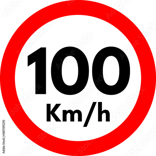 Speed Limit 100 kmh Road Sign