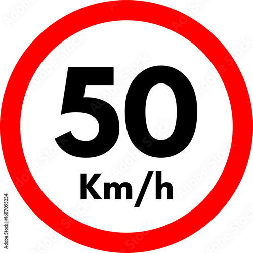 Speed Limit 50 kmh Road Sign