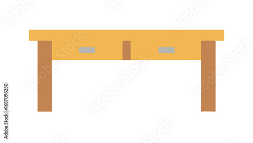 Wooden Table Furniture Vector Illustration
