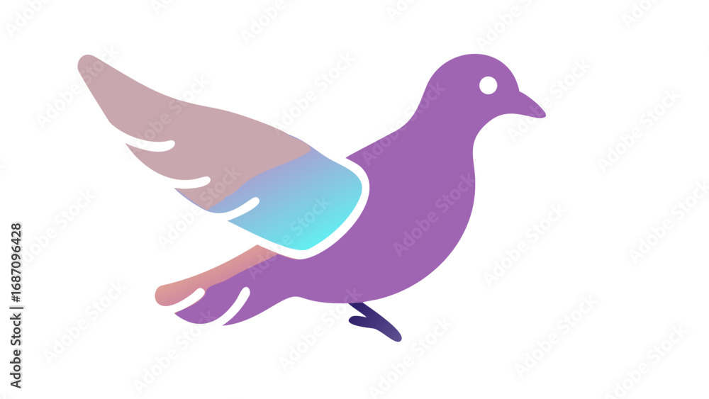 Fototapeta premium Colorful Pigeon Bird Vector Illustration