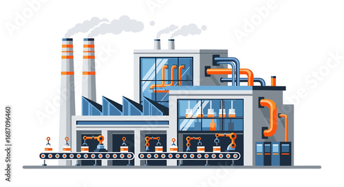 Automated Industrial Facility Depiction with Robotics and Emission Structures