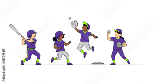 Youthful exuberance depicted through an illustration of children playing