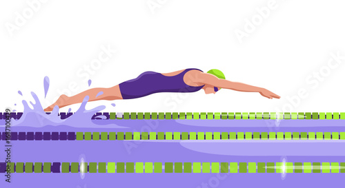 Athlete diving into water, showcasing aquatic sport discipline in motion