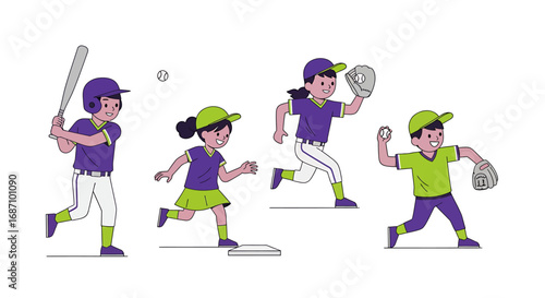 Cartoon style illustration displaying children participating in the game