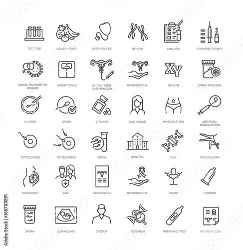 Set of reproductive health icons