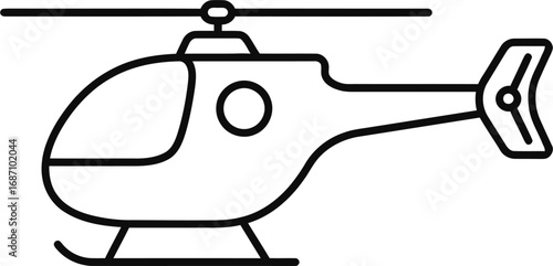 Sleek helicopter icon representing modern aviation and transport for business and travel