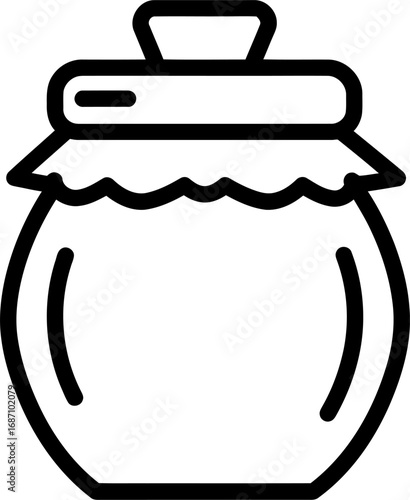 Charming glass jar icon for honey, jam, or preserves perfect for recipe cards and culinary designs