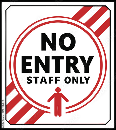 No Entry Staff Only Sign – Restricted Access Safety Notice