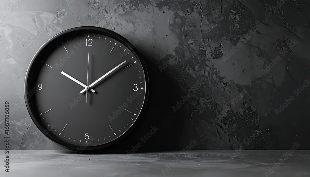 custom made wallpaper toronto digitalModern clock showing ten minutes to ten on gray background