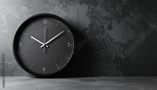 Wallpaper Mural Modern clock showing ten minutes to ten on gray background Torontodigital.ca