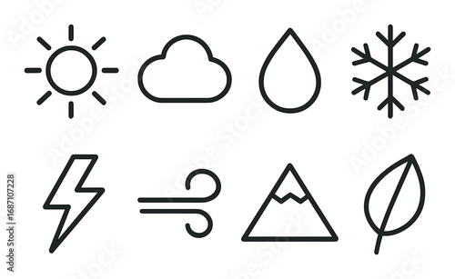 Minimalist monochrome icons for task management and communication